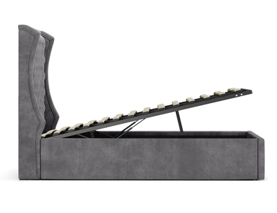 Royal Gas Lift Storage Bed Frame (Palladium Grey Velvet)