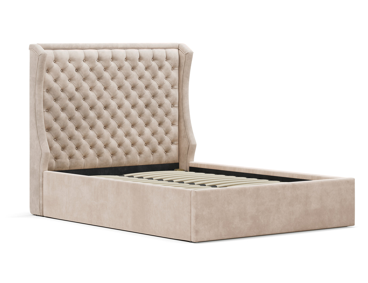 Royal Gas Lift Storage Bed Frame (Palladium Sand Velvet)