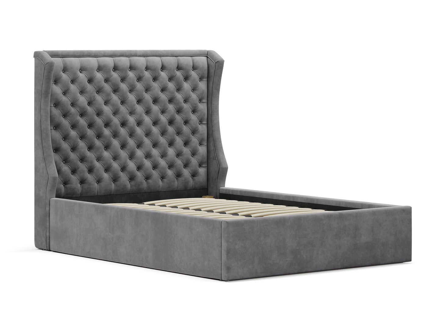 Royal Gas Lift Storage Bed Frame (Palladium Grey Velvet)