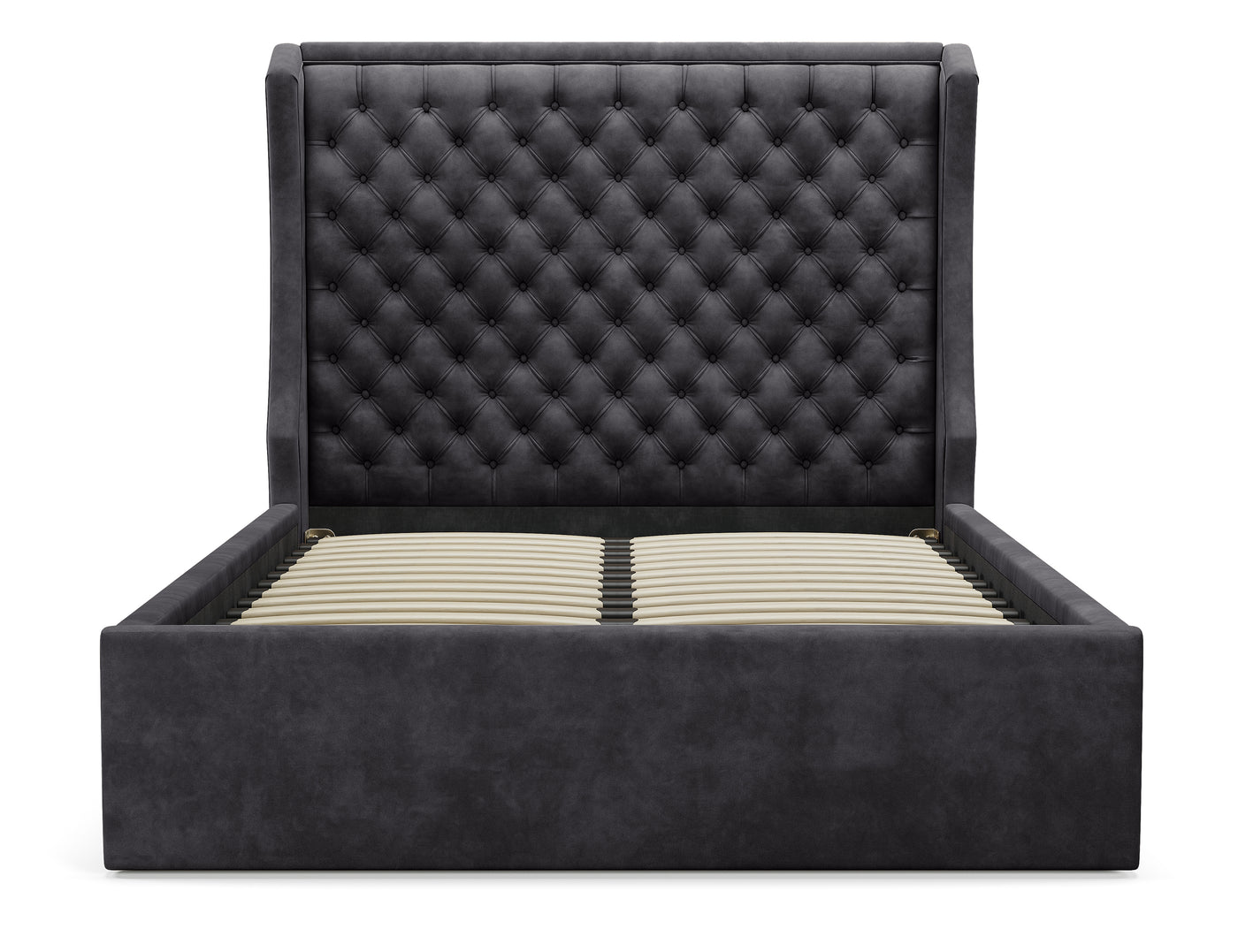 Royal Gas Lift Storage Bed Frame (Palladium Graphite Velvet)