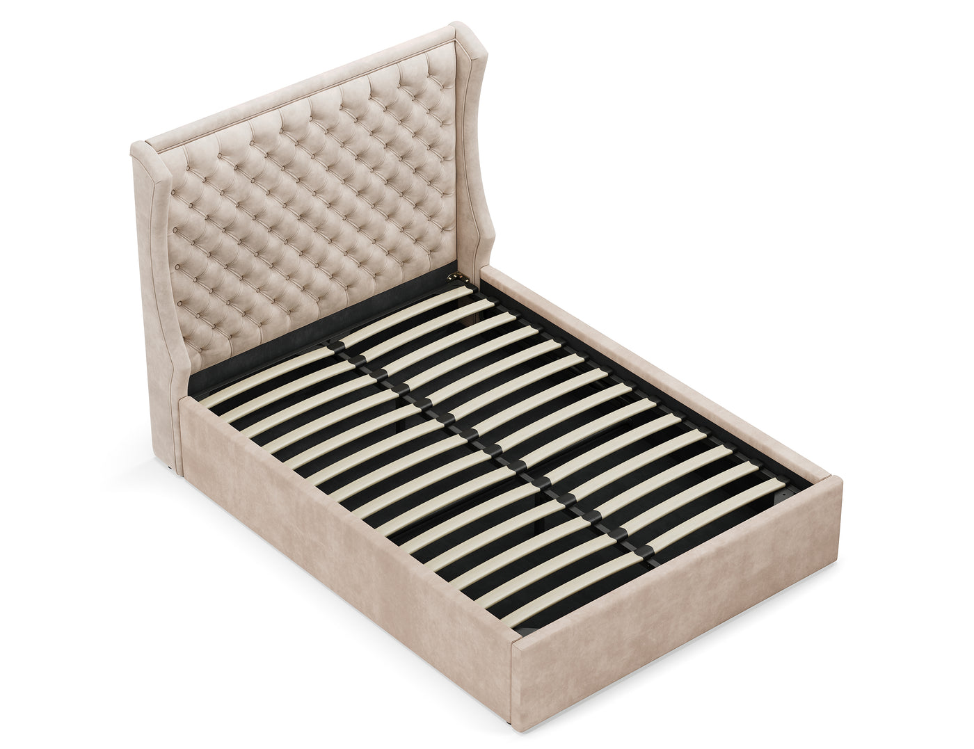 Royal Gas Lift Storage Bed Frame (Palladium Sand Velvet)