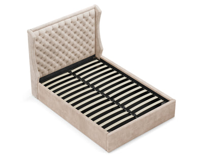 Royal Gas Lift Storage Bed Frame (Palladium Sand Velvet)