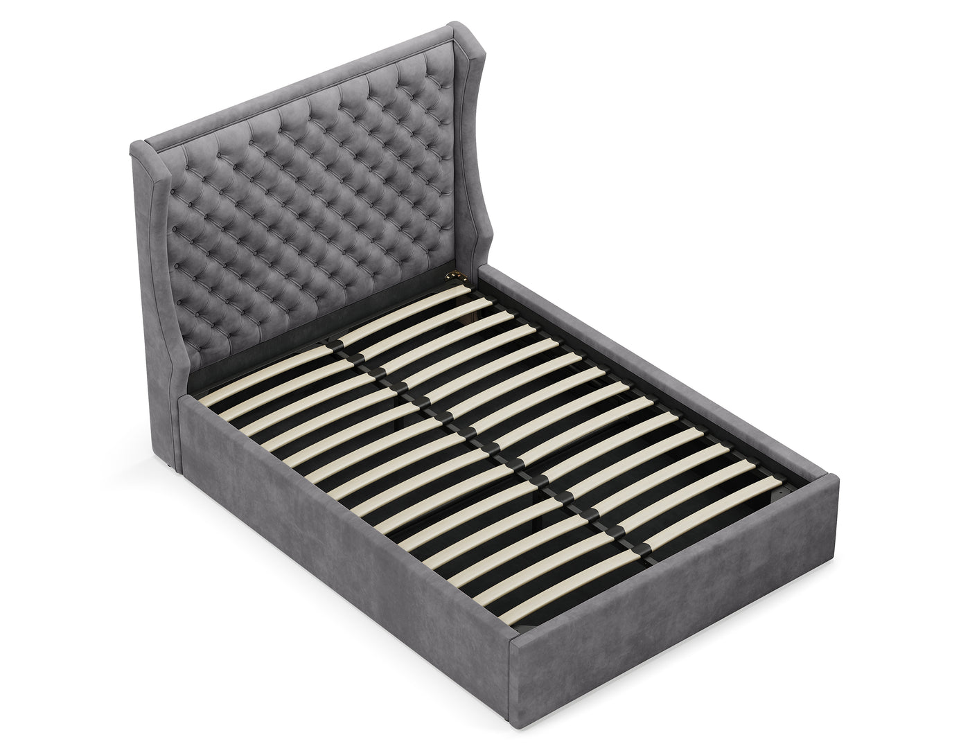Royal Gas Lift Storage Bed Frame (Palladium Grey Velvet)