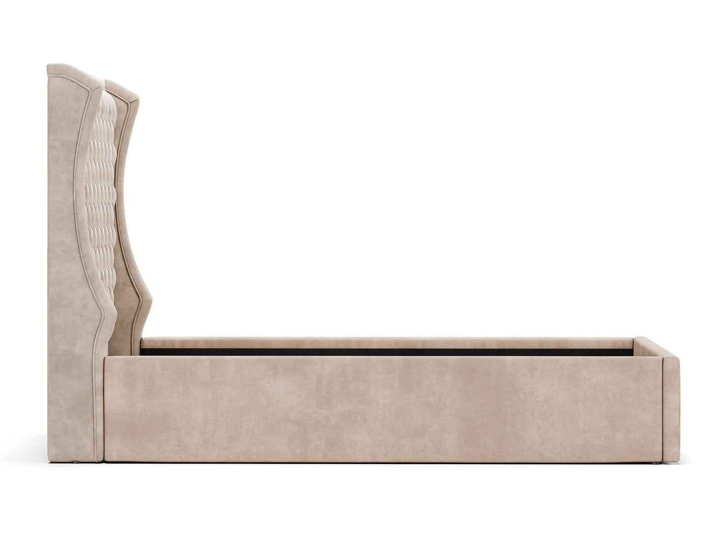 Royal Gas Lift Storage Bed Frame (Palladium Sand Velvet)