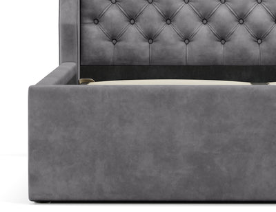 Royal Gas Lift Storage Bed Frame (Palladium Grey Velvet)