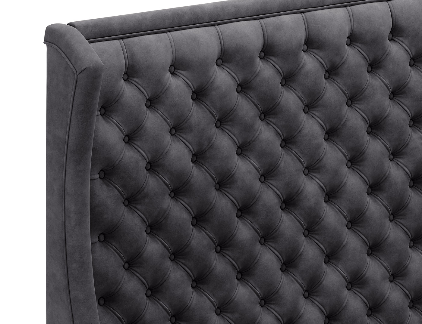 Royal Gas Lift Storage Bed Frame (Palladium Graphite Velvet)