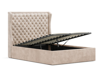 Royal Gas Lift Storage Bed Frame (Palladium Sand Velvet)