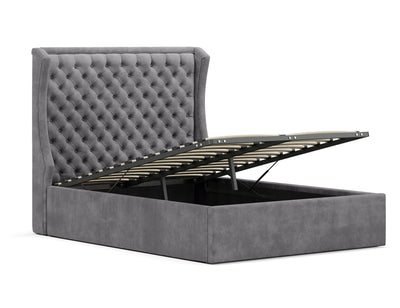 Royal Gas Lift Storage Bed Frame (Palladium Grey Velvet)