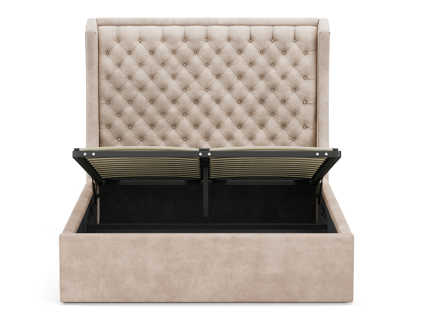 Royal Gas Lift Storage Bed Frame (Palladium Sand Velvet)