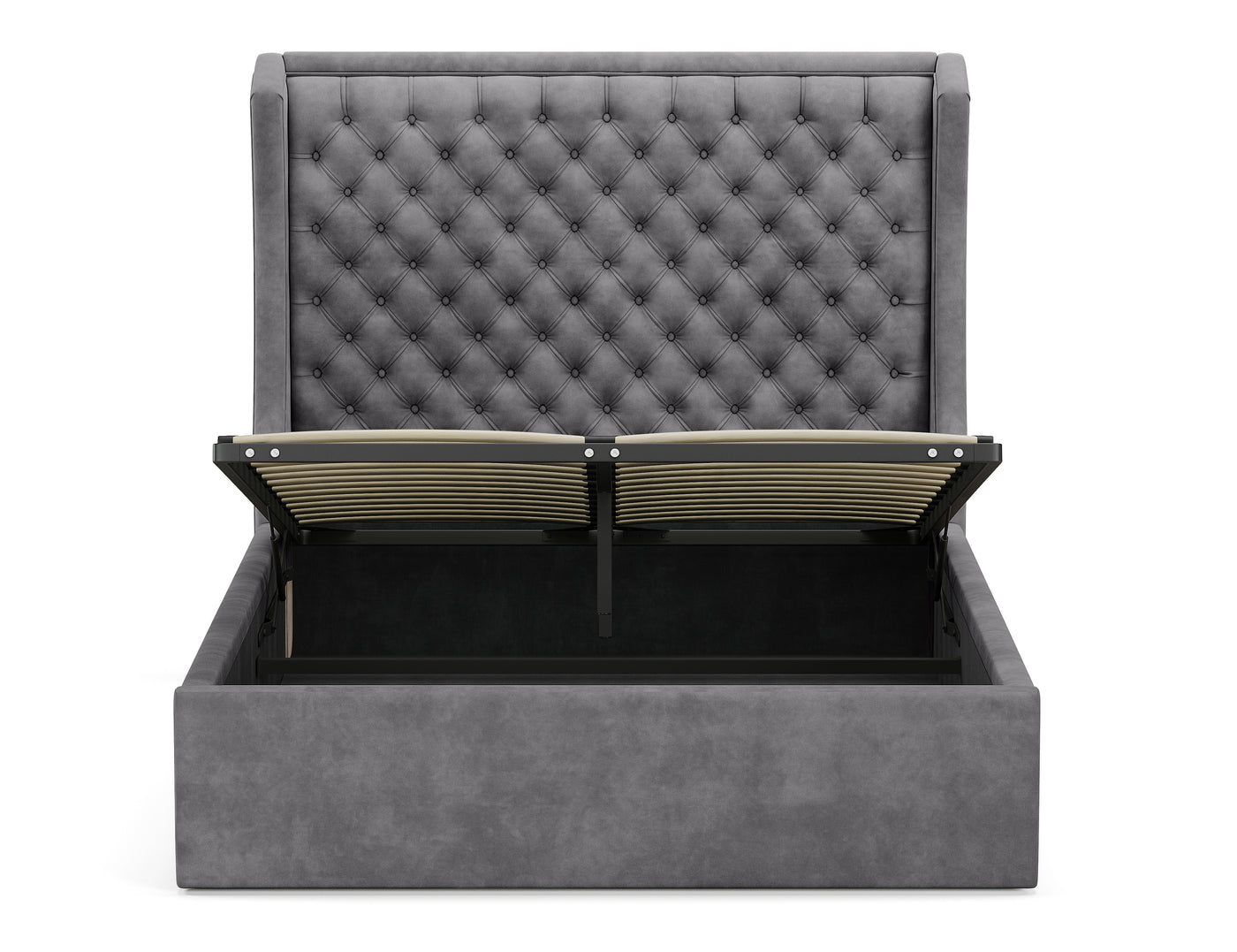 Royal Gas Lift Storage Bed Frame (Palladium Grey Velvet)