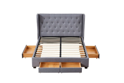 Avalon 4 Drawer Storage Bed Frame (Light Grey Fabric)