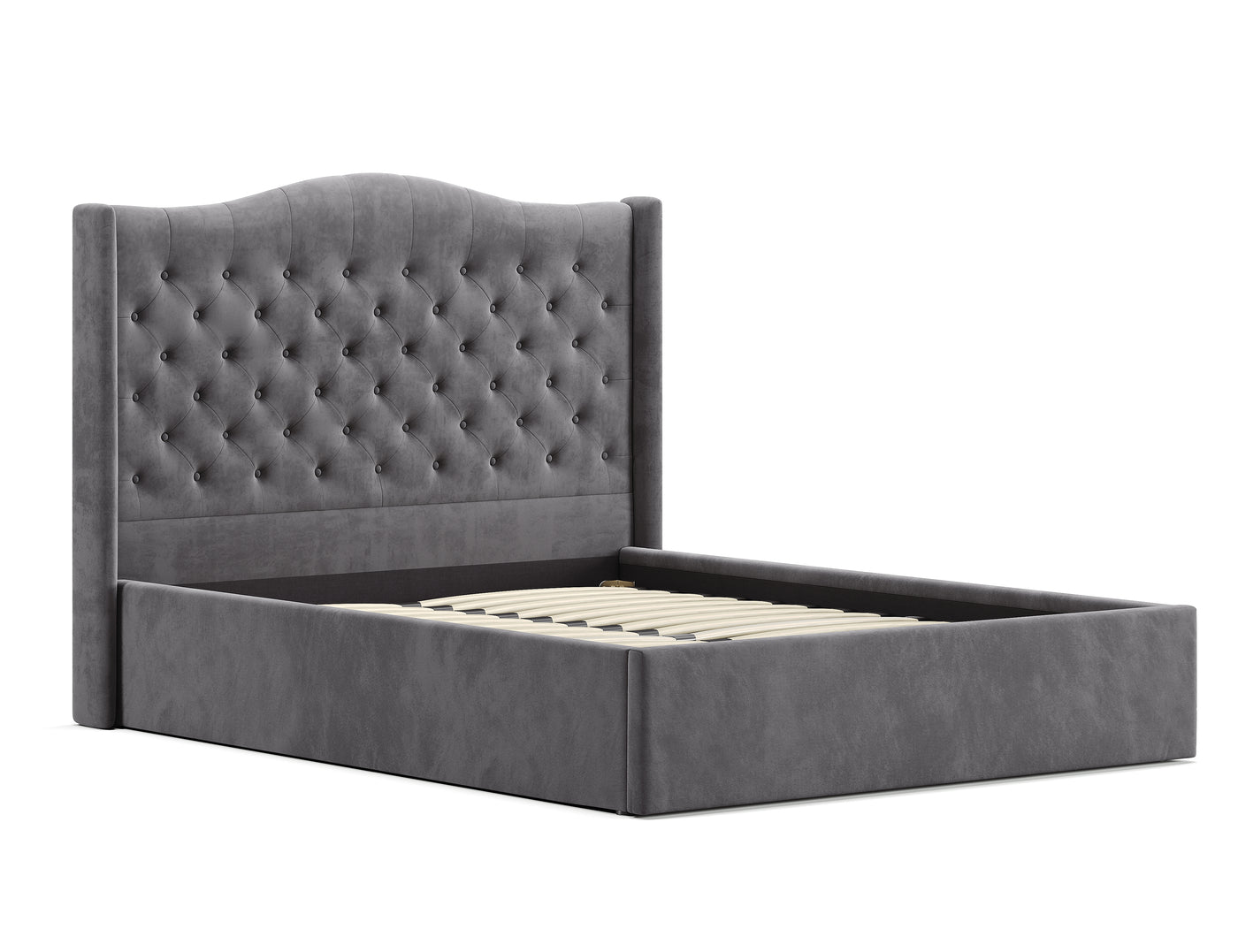 Velora Gas Lift Storage Bed Frame (Palladium Grey Velvet)