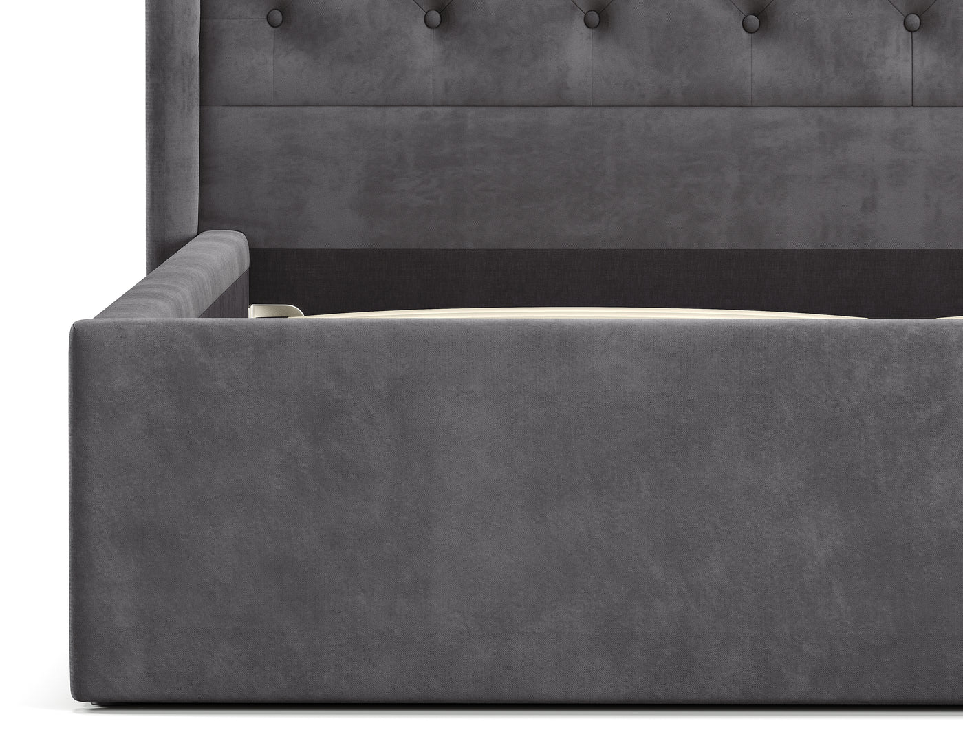 Velora Gas Lift Storage Bed Frame (Palladium Grey Velvet)