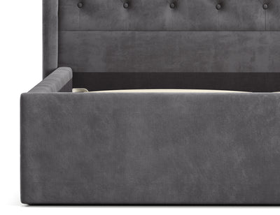 Velora Gas Lift Storage Bed Frame (Palladium Grey Velvet)