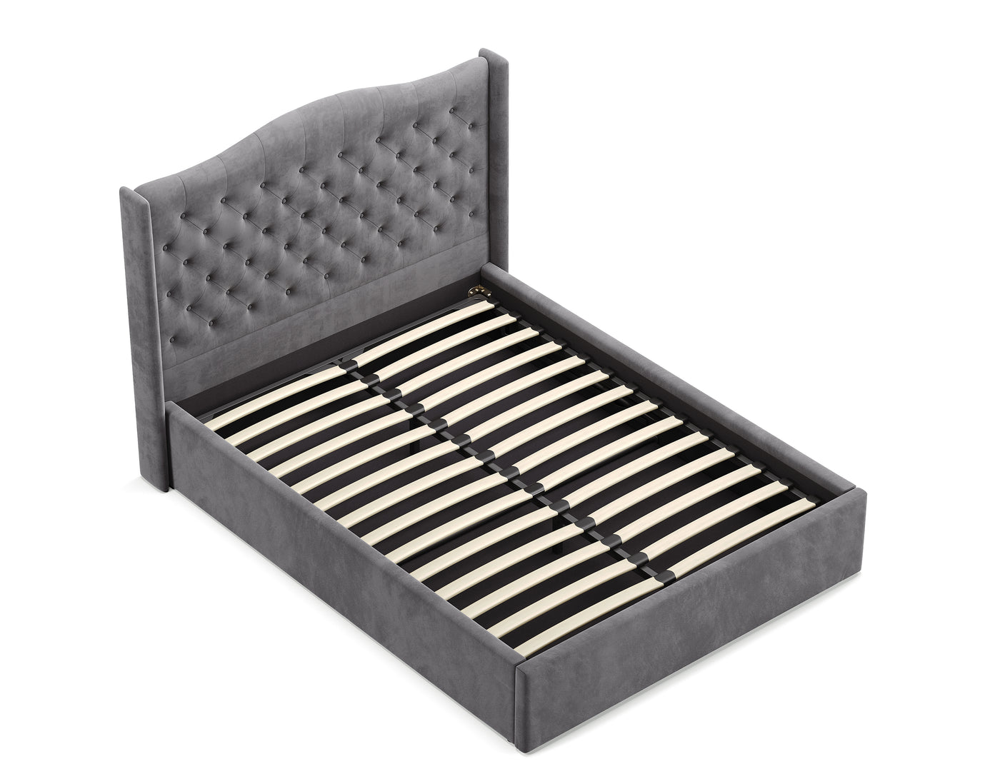 Velora Gas Lift Storage Bed Frame (Palladium Grey Velvet)