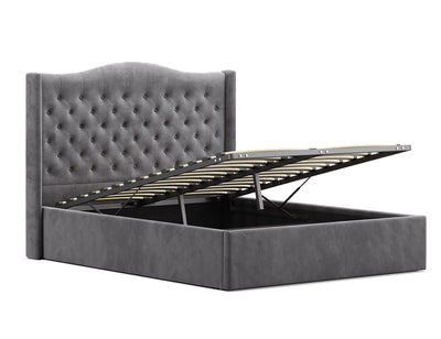 Velora Gas Lift Storage Bed Frame (Palladium Grey Velvet)