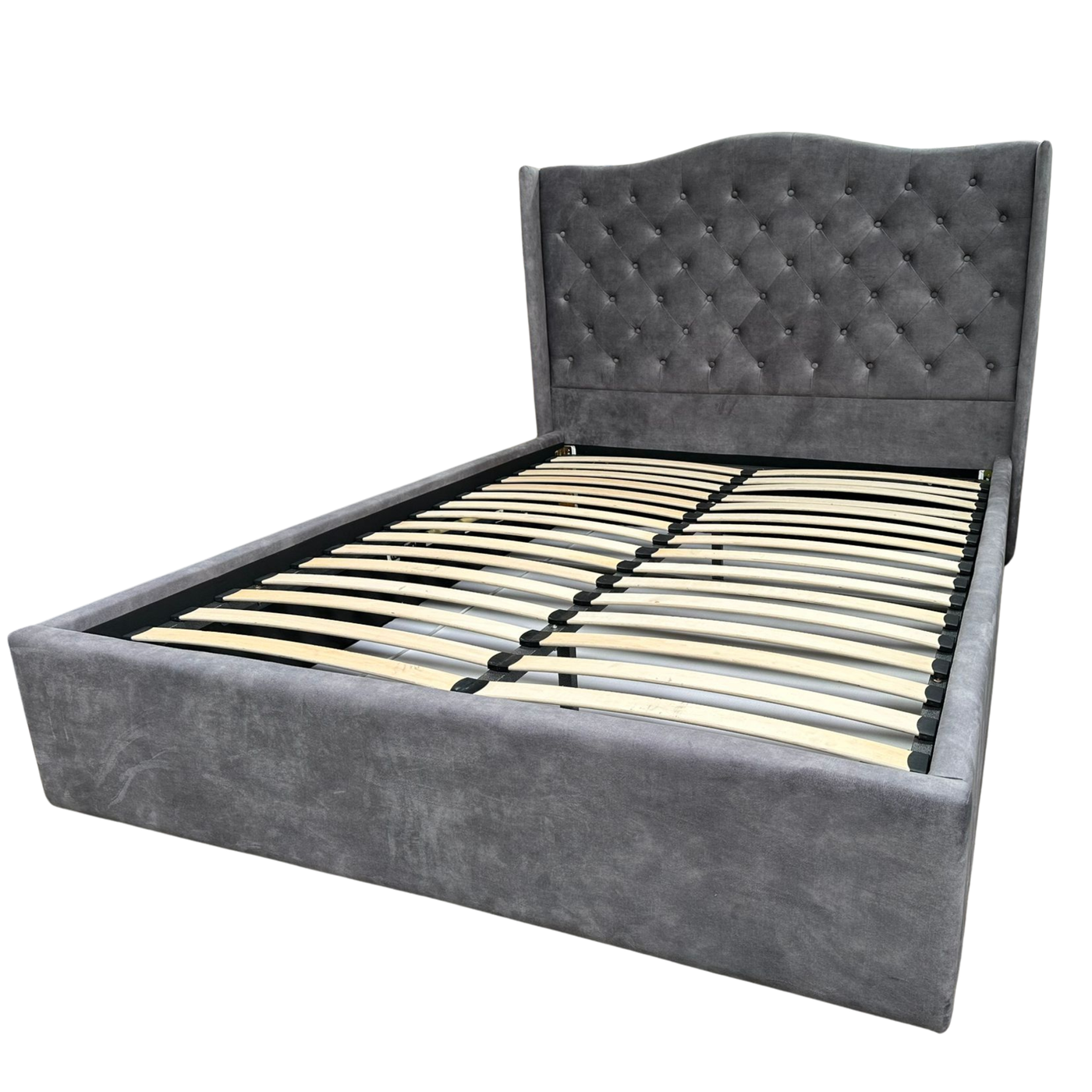 Avian Gas Lift Storage Bed Frame (Palladium Grey Velvet)