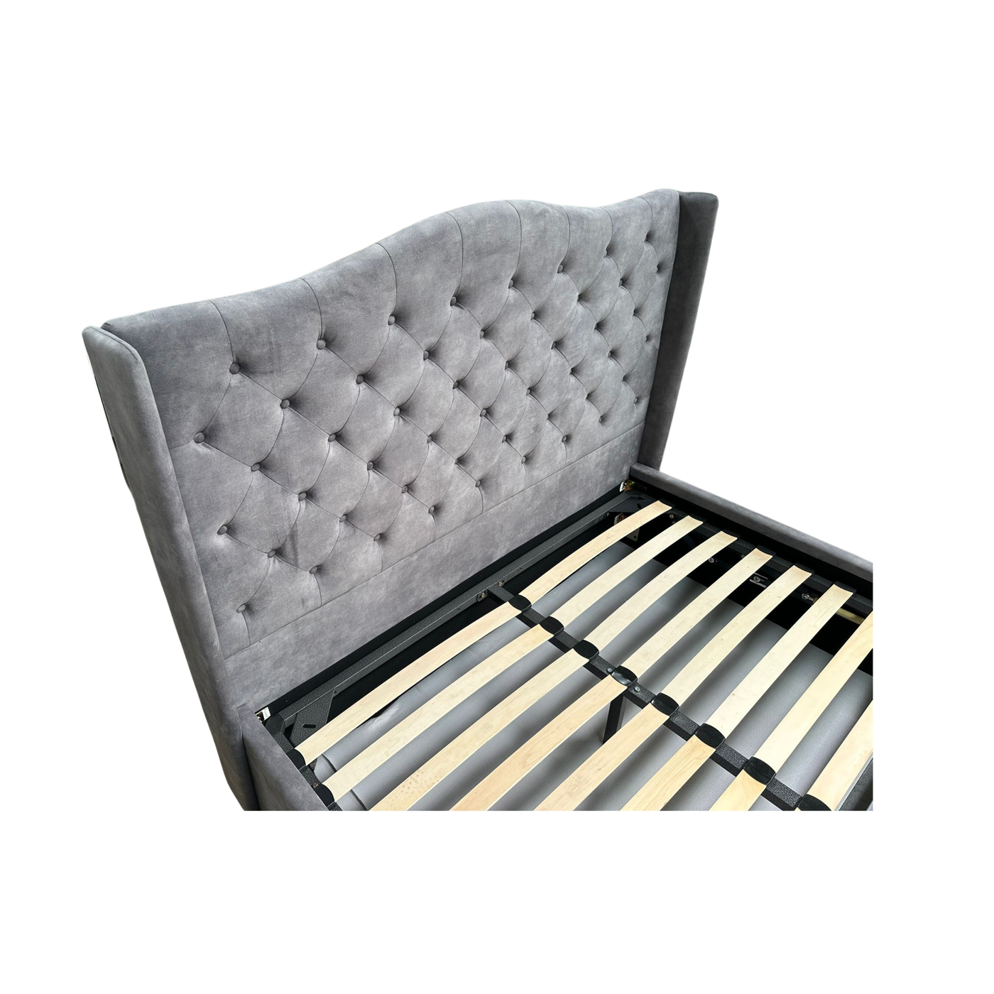 Avian Gas Lift Storage Bed Frame (Palladium Grey Velvet)