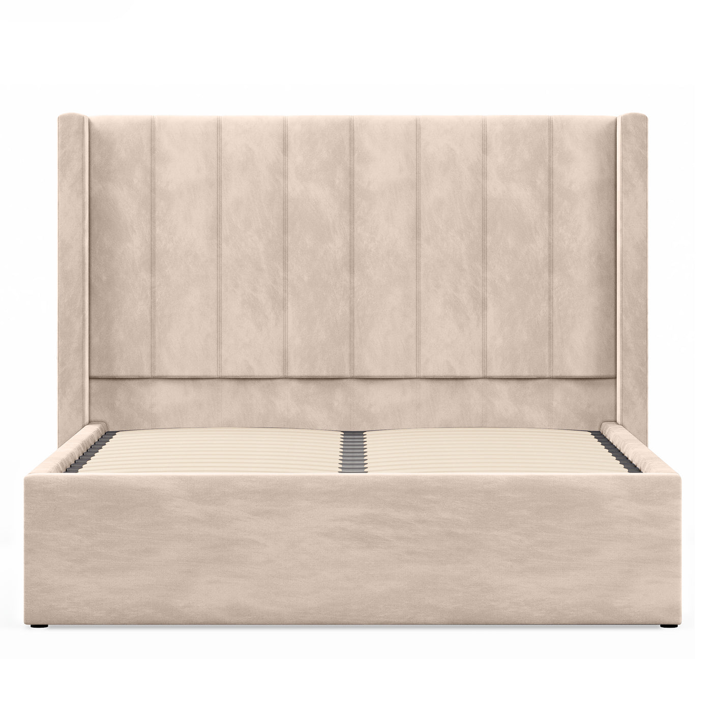 Bentleigh Gas Lift Storage Bed Frame (Sand Palladium Velvet)