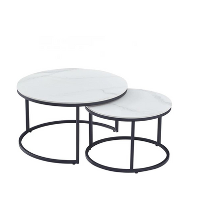 Ellie Coffee Table Set (White Ceramic)