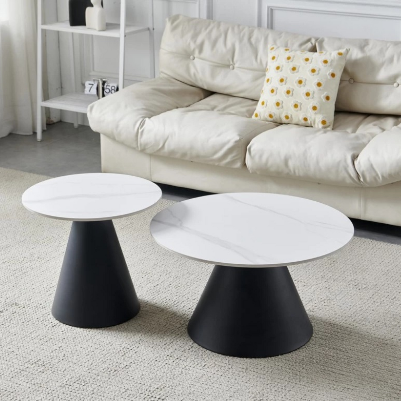 Grollo Coffee Table Set (White Ceramic)