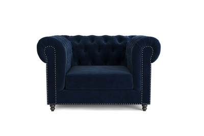 Paris 1 Seater Chesterfield Sofa (Navy Blue Velvet) Pre Order 8-12 Weeks