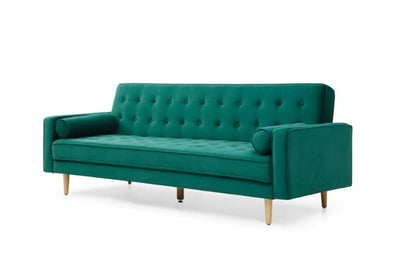 Sofia 3 Seater Sofa Bed (Green Velvet)