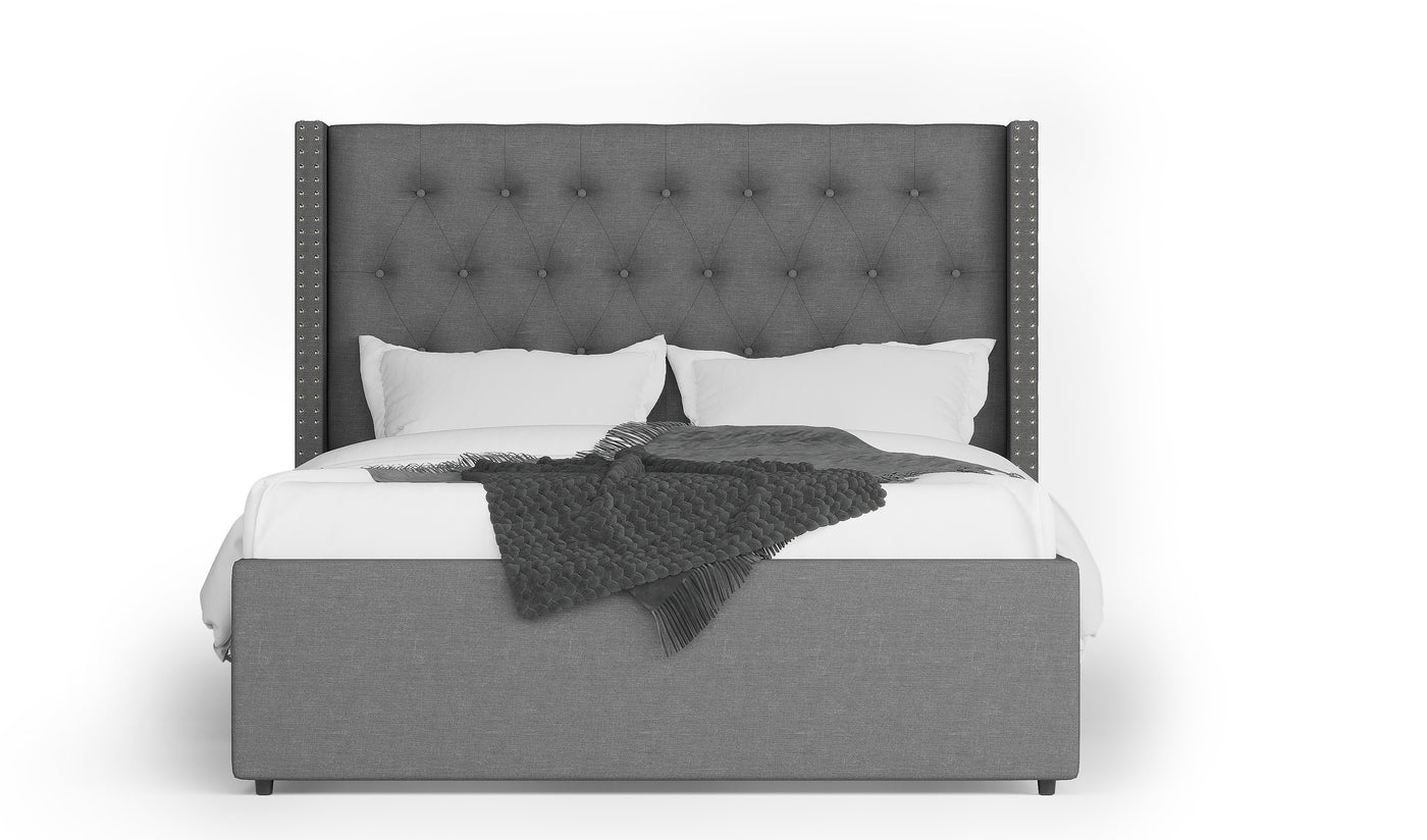 Premium Gas Lift Storage Bed Frame (Grey Fabric) (7432524267774)