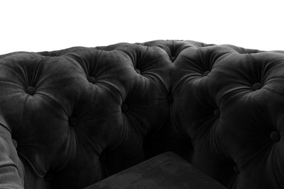 Paris 1 Seater Chesterfield Sofa (Black Velvet) (7523374432510)