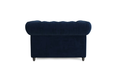 Blue velvet 1 Seater Chesterfield sofa