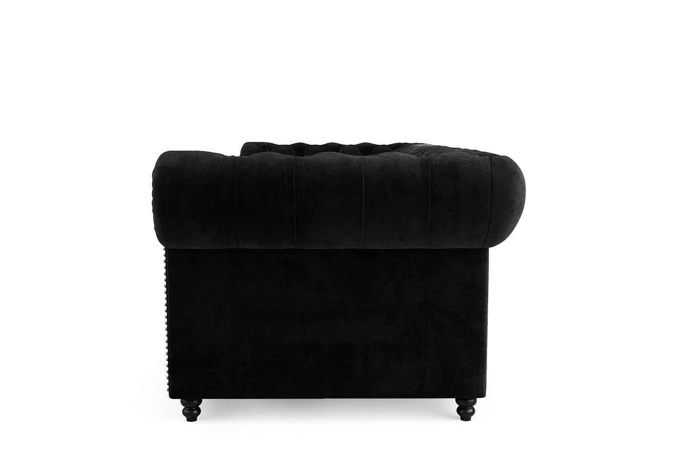 Paris 2 Seater Chesterfield Sofa (Black Velvet) (7523367059710)