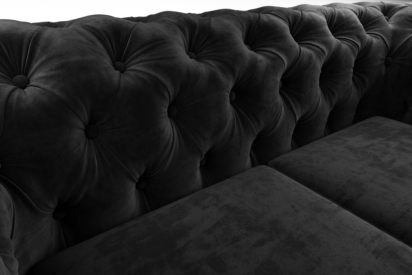 Paris 2 Seater Chesterfield Sofa (Black Velvet) (7523367059710)