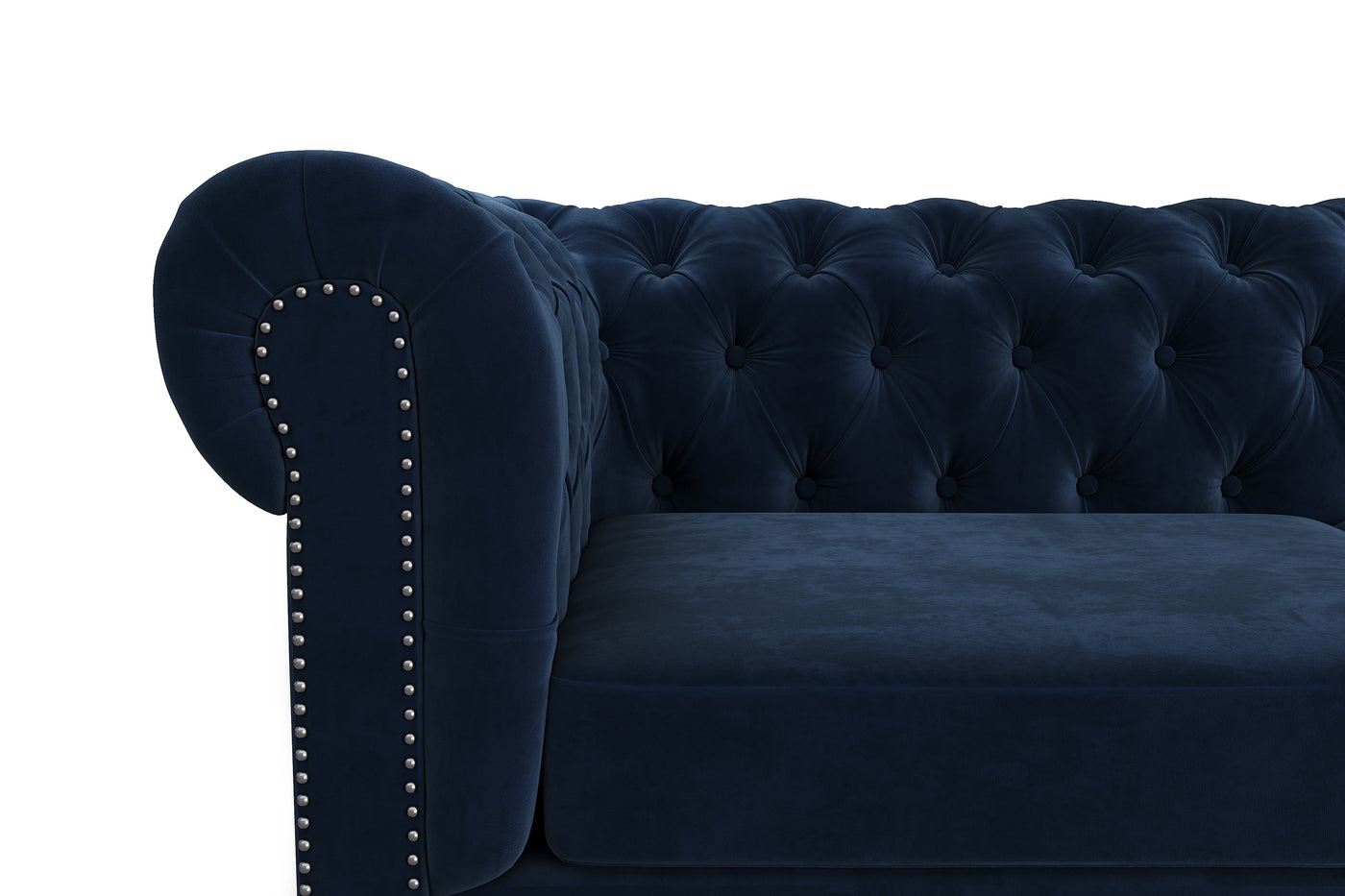 Navy Blue 3 Seater Chesterfield Sofa 