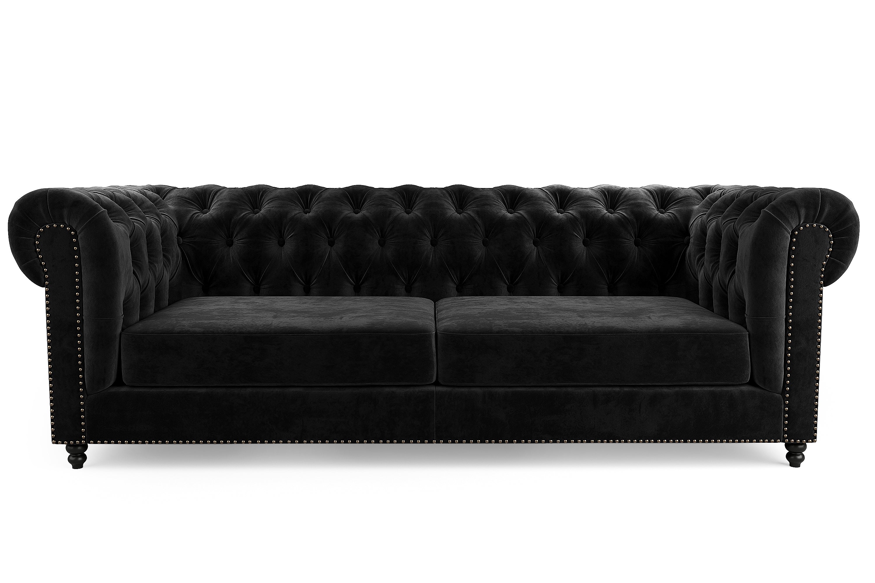 Buy Paris 3 Seater Chesterfield Sofa (Black Velvet) Pre Order 8-12 ...