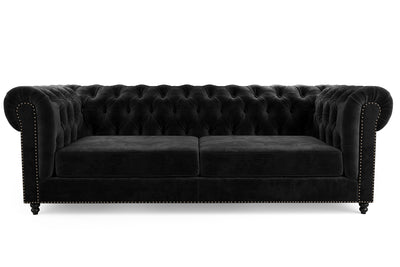 Paris 3 Seater Chesterfield Sofa (Black Velvet) (7520346341630)
