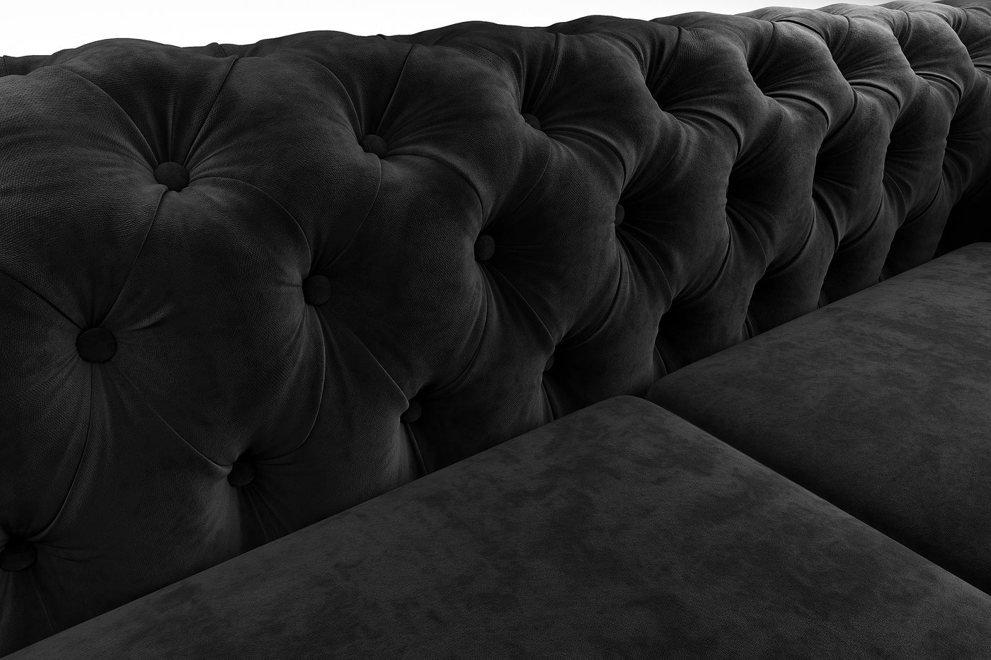 Paris 3 Seater Chesterfield Sofa (Black Velvet) (7520346341630)