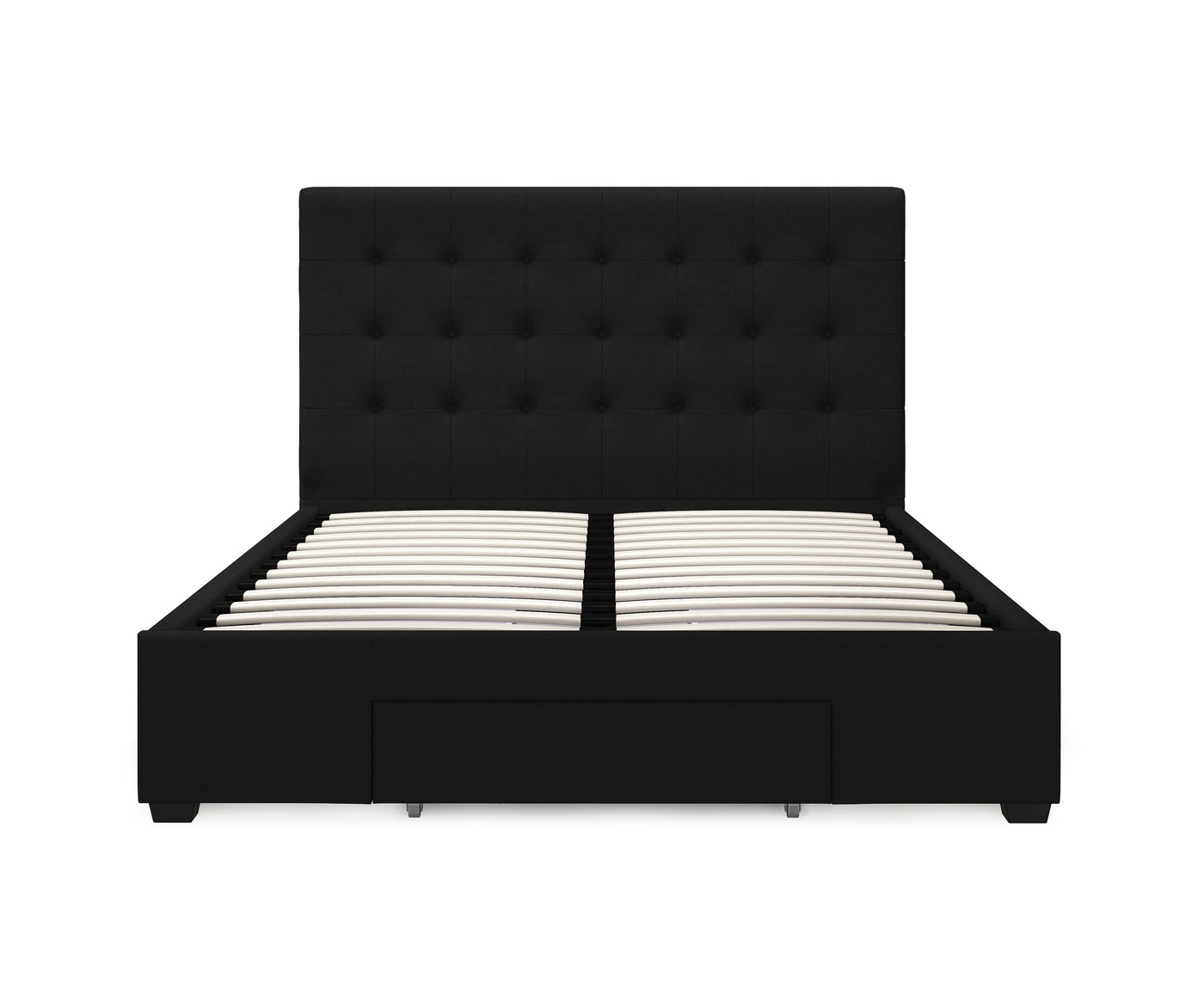 Kingston 3 Drawer Storage Bed Frame (Black Fabric) and Royal Memory Foam Plush Mattress Combo Deal (7811917218046)