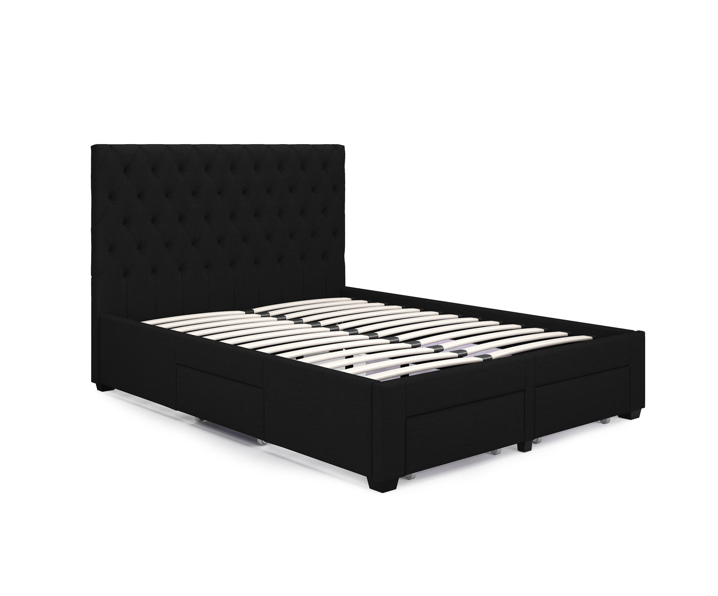 Zest 4 Drawer Storage Bed Frame (Black Fabric) and Royal Memory Foam Plush Mattress Combo Deal (7847526433022)