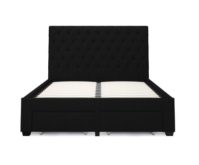Zest 4 Drawer Storage Bed Frame (Black Fabric) and Windsor Latex Pocket Spring Mattress Combo Deal (7847340409086)