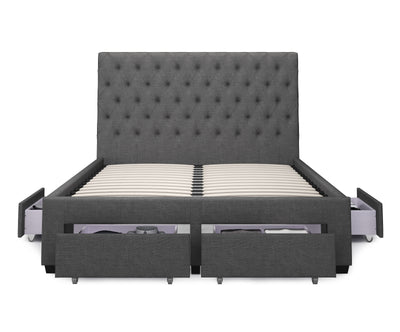 Zest 4 Drawer Storage Bed Frame (Grey Fabric) and Royal Memory Foam Plush Mattress Combo Deal (7847572144382)