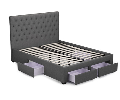 Zest 4 Drawer Storage Bed Frame (Grey Fabric) and Royal Memory Foam Plush Mattress Combo Deal (7847572144382)