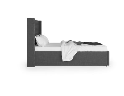 Premium Gas Lift Storage Bed Frame (Charcoal Linen Fabric) (7550498210046)
