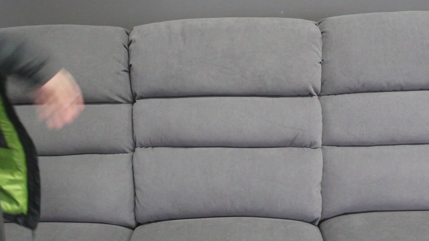 Palm Beach Recliner Sofa Set 3 + 1 + 1 (Grey Polyester)