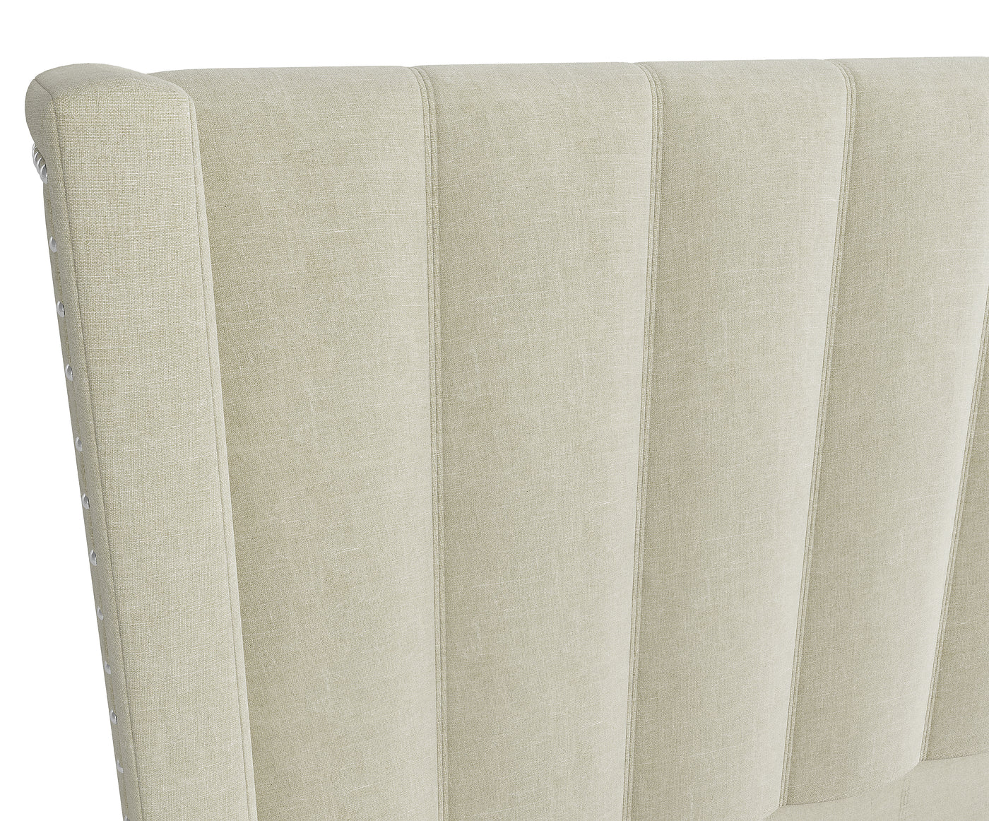 Bentleigh Gas Lift Storage Bed Frame (Stone Beige Linen Fabric) (7825811341566)