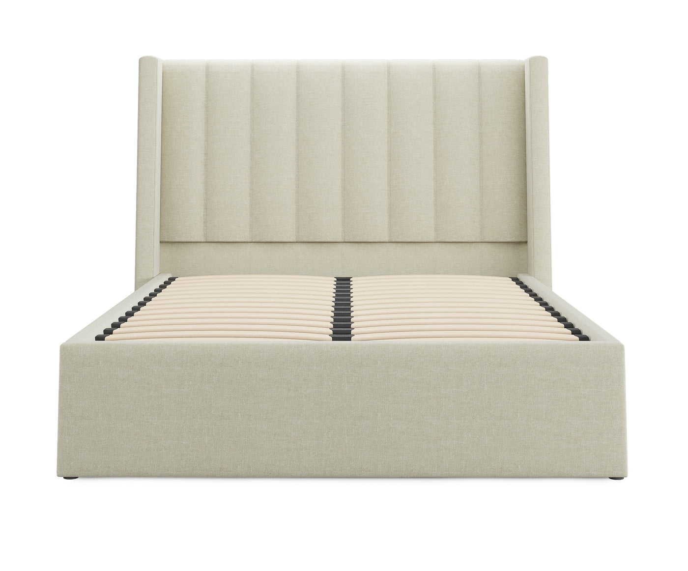 Bentleigh Gas Lift Storage Bed Frame (Stone Beige Linen Fabric) and Windsor Latex Pocket Spring Mattress Combo Deal (7841918157054)