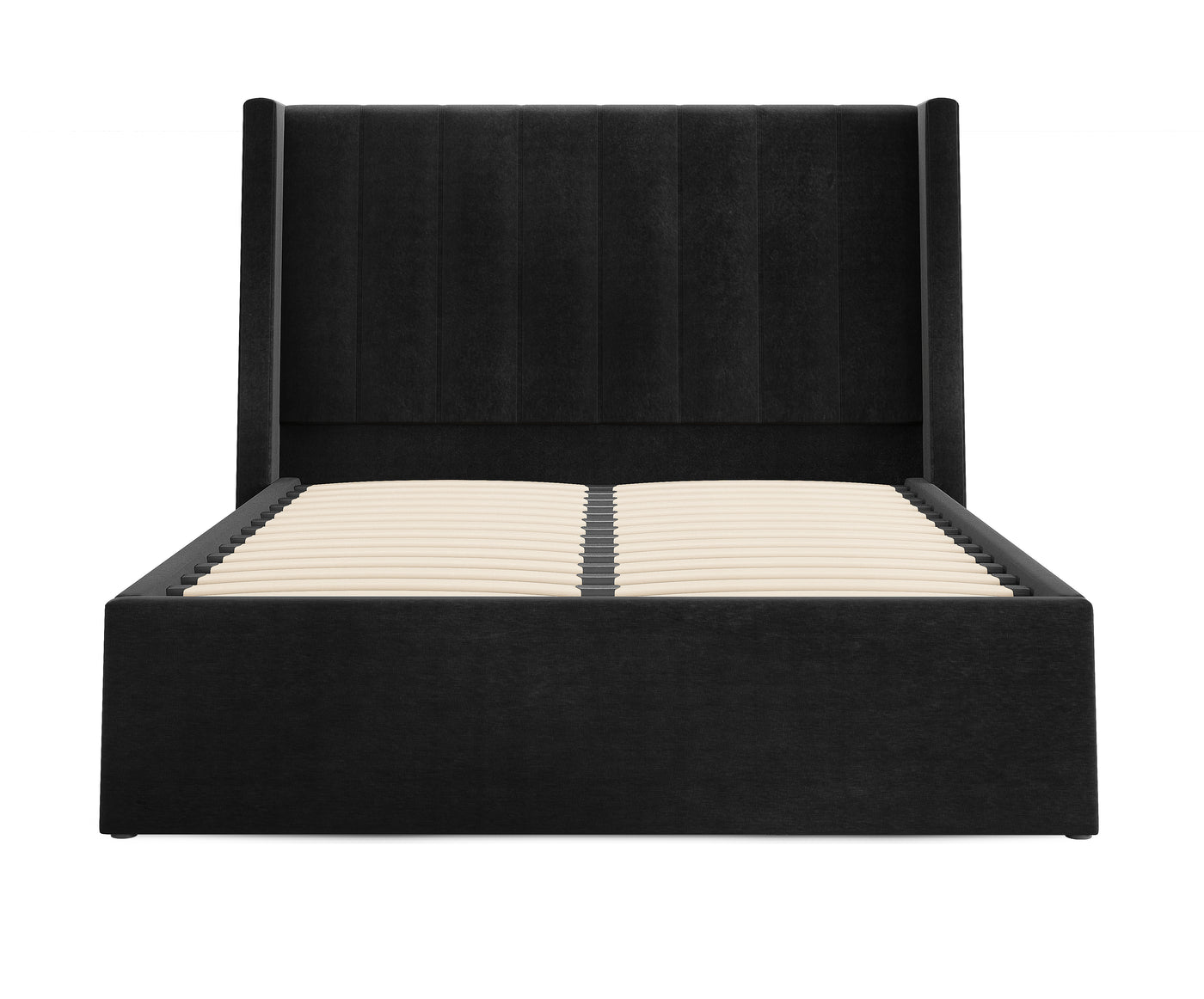 Bentleigh Gas Lift Storage Bed Frame (Charcoal Black Polyester) and Windsor Latex Pocket Spring Mattress Combo Deal (7842009219326)