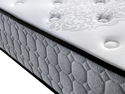 Ricky Queen Size Bed Frame (Charcoal Polyester) and Royal Memory Foam Plush Mattress Combo Deal (7761264443646)