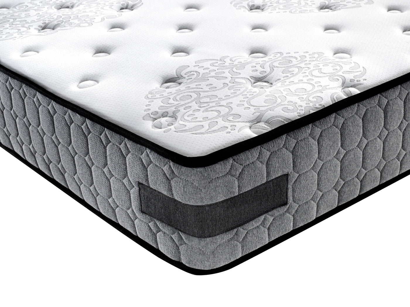 Madrid Gas Lift Storage Bed Frame (Grey Fabric) and Windsor Latex Pocket Spring Mattress Combo Deal (7758228881662)