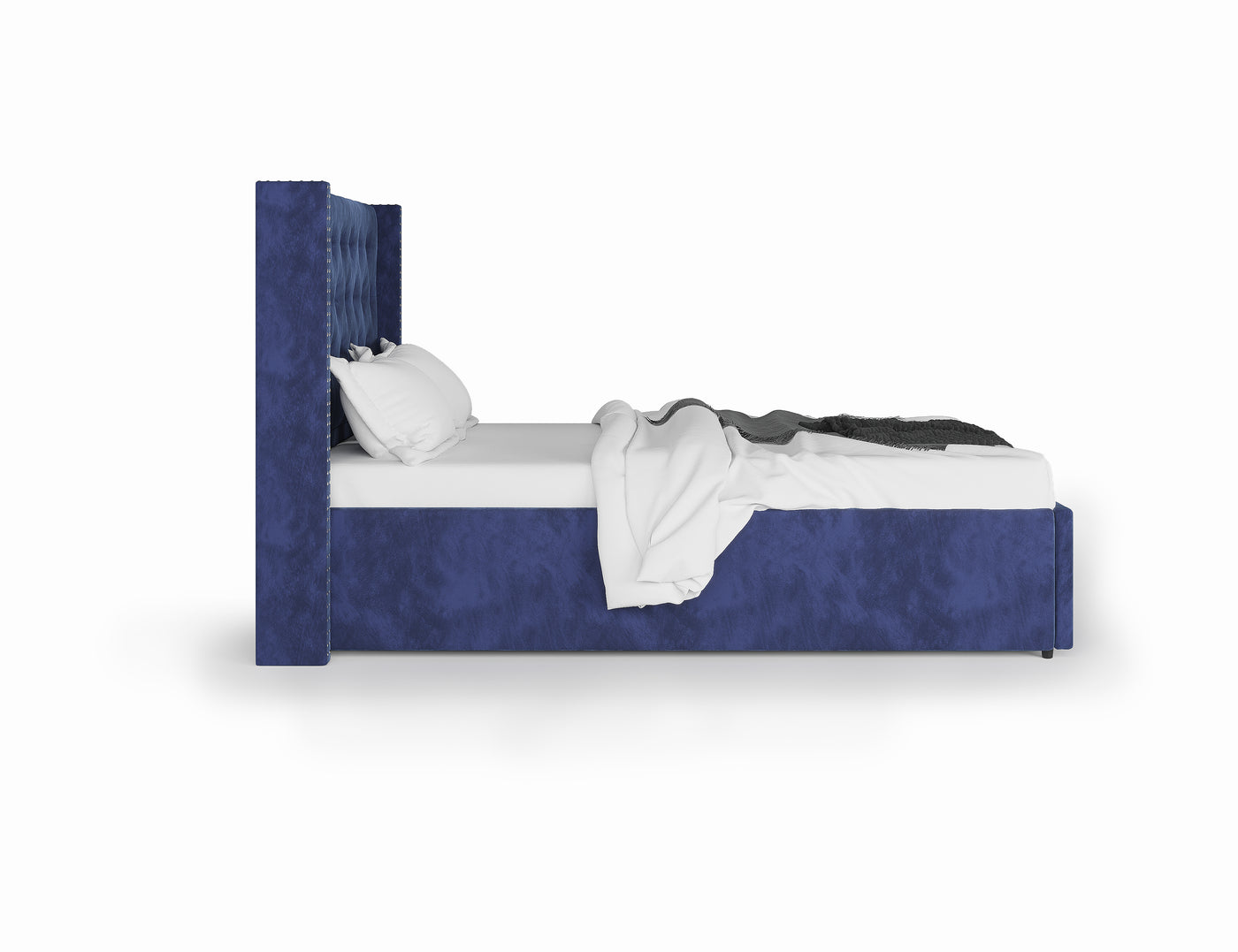 Premium Gas Lift Storage Bed Frame (Blue Velvet) (7489444774142)