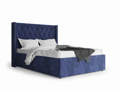 Premium Gas Lift Storage Bed Frame (Blue Velvet) (7489444774142)